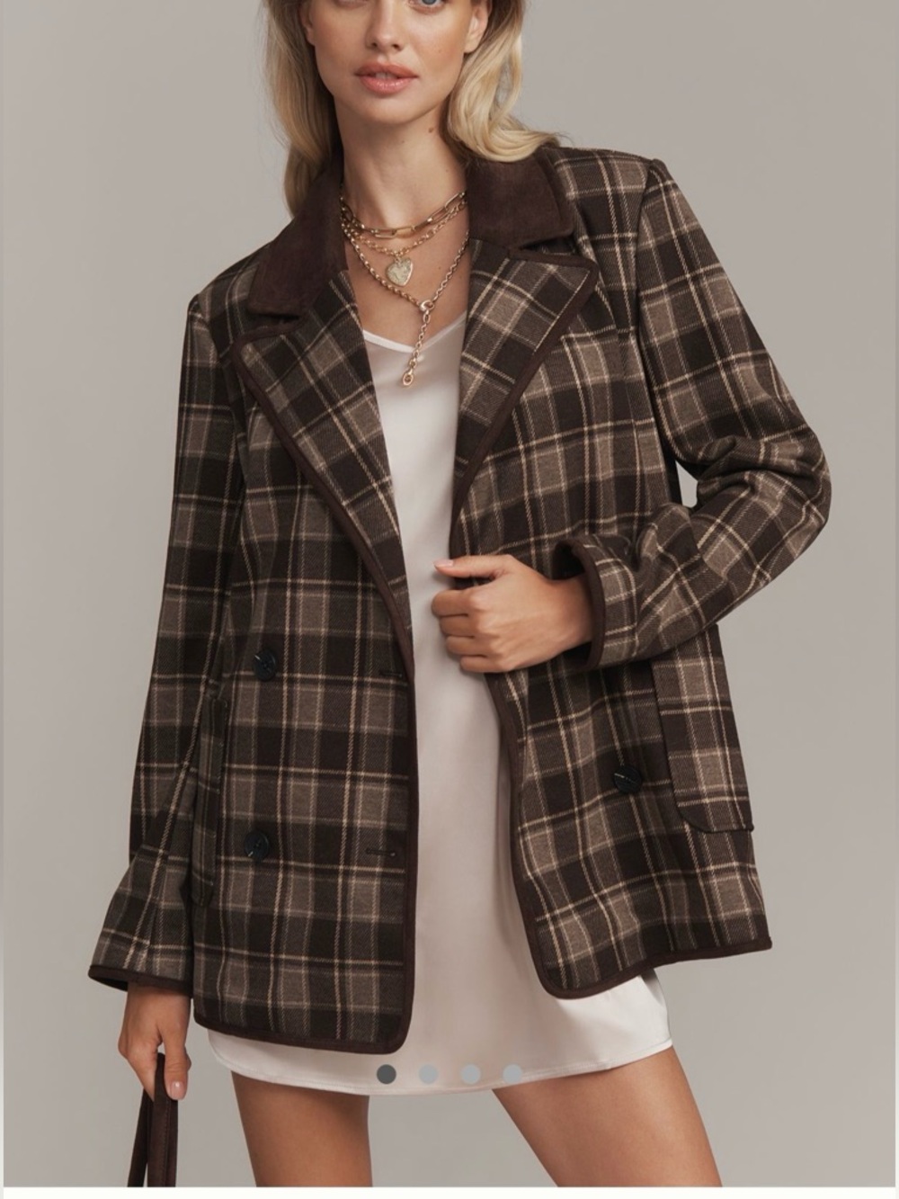 NWT Avec Les Filles Double Breasted Knit Blazer, Size L
